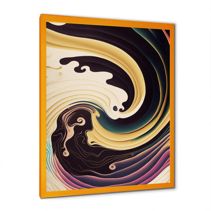 Purple, Gold And Blue Swirl III - Modern Bedroom Wall Art