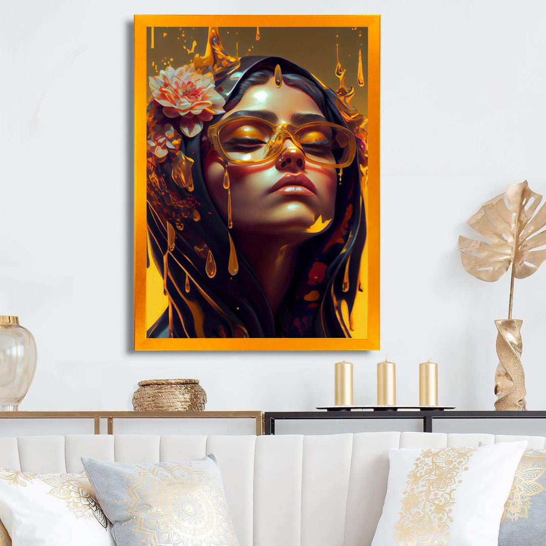 Stylish Arabic Woman With Floral Hijab III