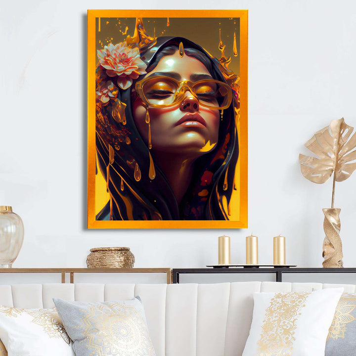 Stylish Arabic Woman With Floral Hijab III