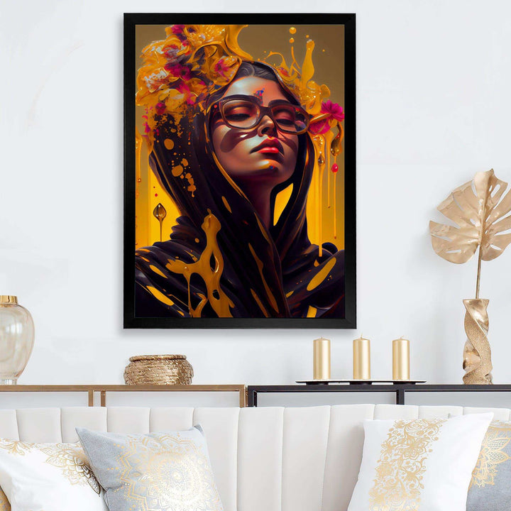 Stylish Arabic Woman With Floral Hijab V