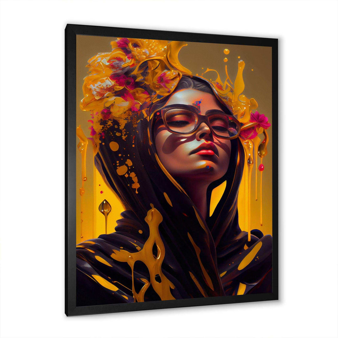 Stylish Arabic Woman With Floral Hijab V