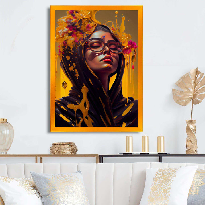 Stylish Arabic Woman With Floral Hijab V