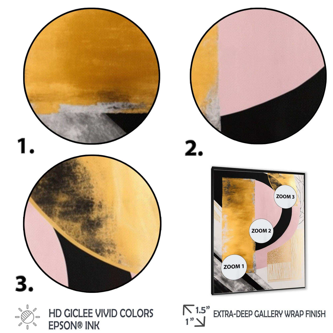 Pink And Gold Art Deco IV - Modern Wall Art Prints