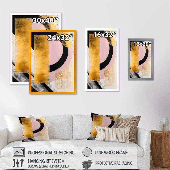 Pink And Gold Art Deco IV - Modern Wall Art Prints