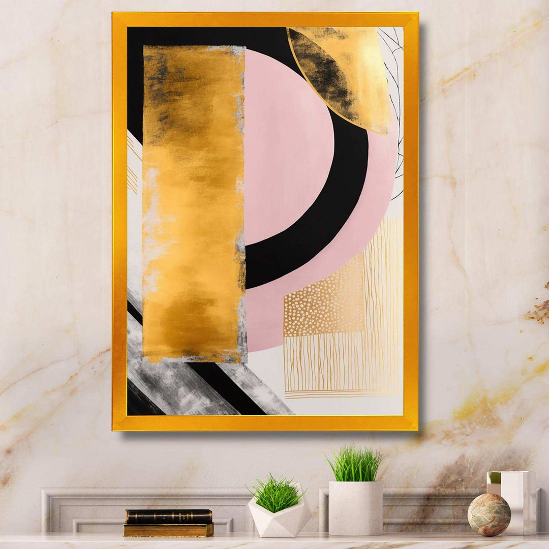 Pink And Gold Art Deco IV - Modern Wall Art Prints