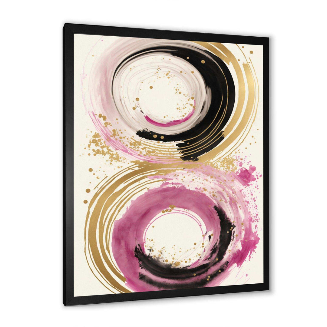 Pink And Gold Curves I - Modern Canvas Wall Art