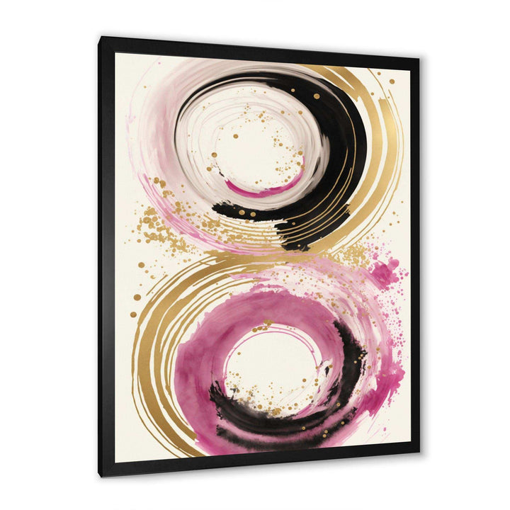 Pink And Gold Curves I - Modern Canvas Wall Art
