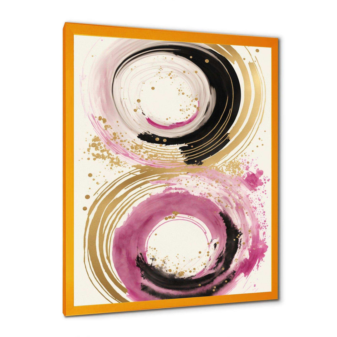 Pink And Gold Curves I - Modern Canvas Wall Art
