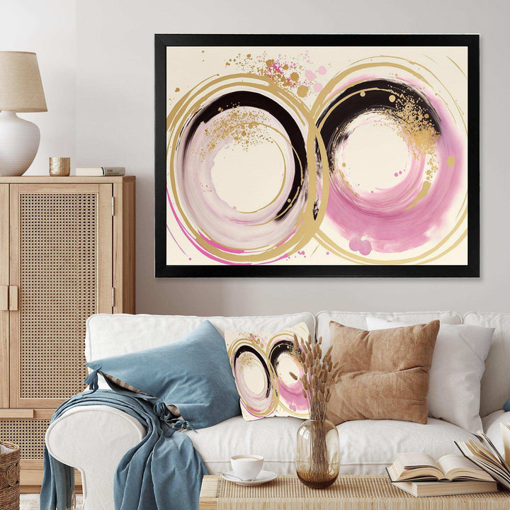 Pink And Gold Curves III - Modern Wall Art Prints