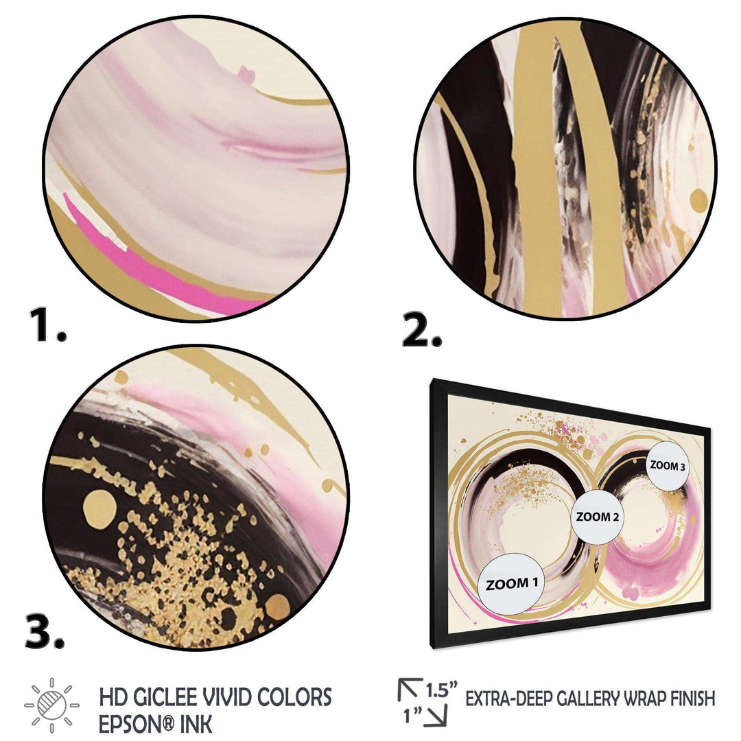 Pink And Gold Curves III - Modern Wall Art Prints