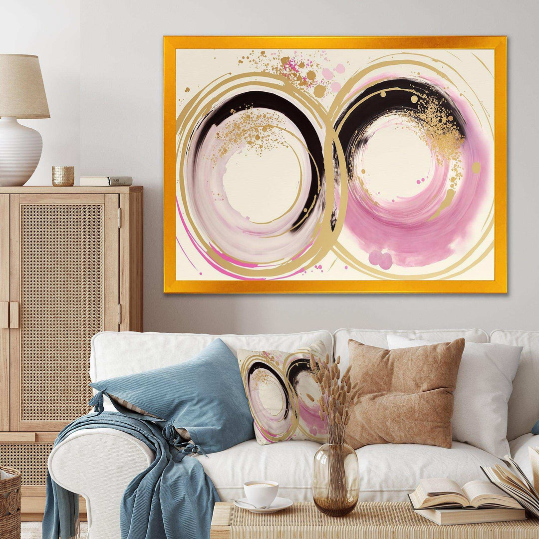 Pink And Gold Curves III - Modern Wall Art Prints