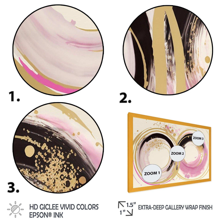 Pink And Gold Curves III - Modern Wall Art Prints