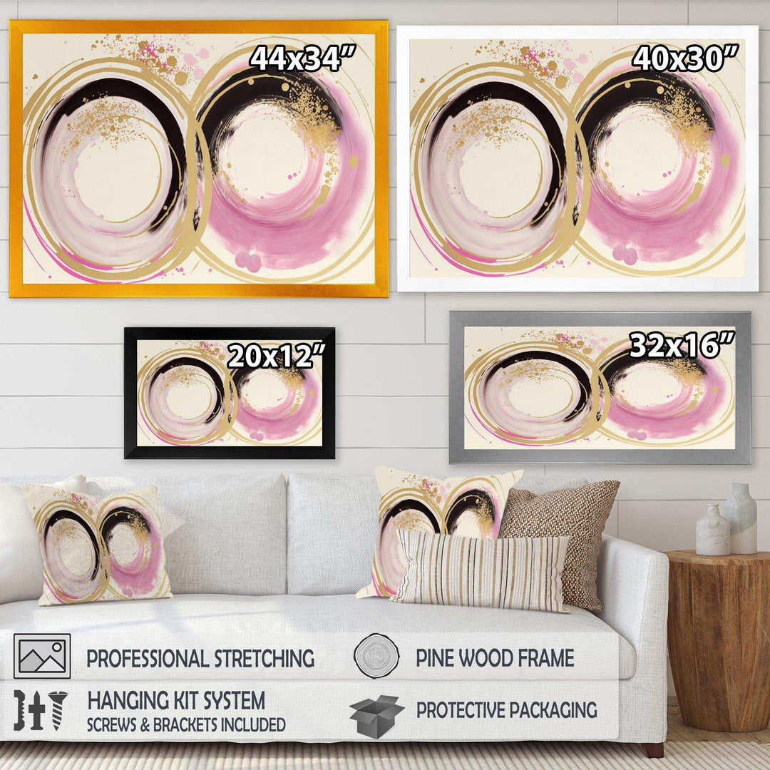 Pink And Gold Curves III - Modern Wall Art Prints