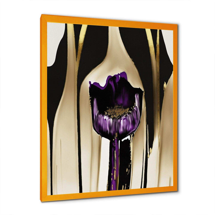 Purple Flower Flower On Abstract Paint IV - Traditional Canvas Wall Art