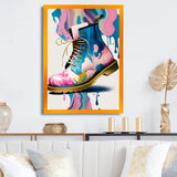 Pink And Blue Art Deco Army Shoes II