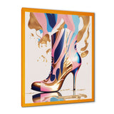 Pink And Blue Art Deco High Heel Boots III