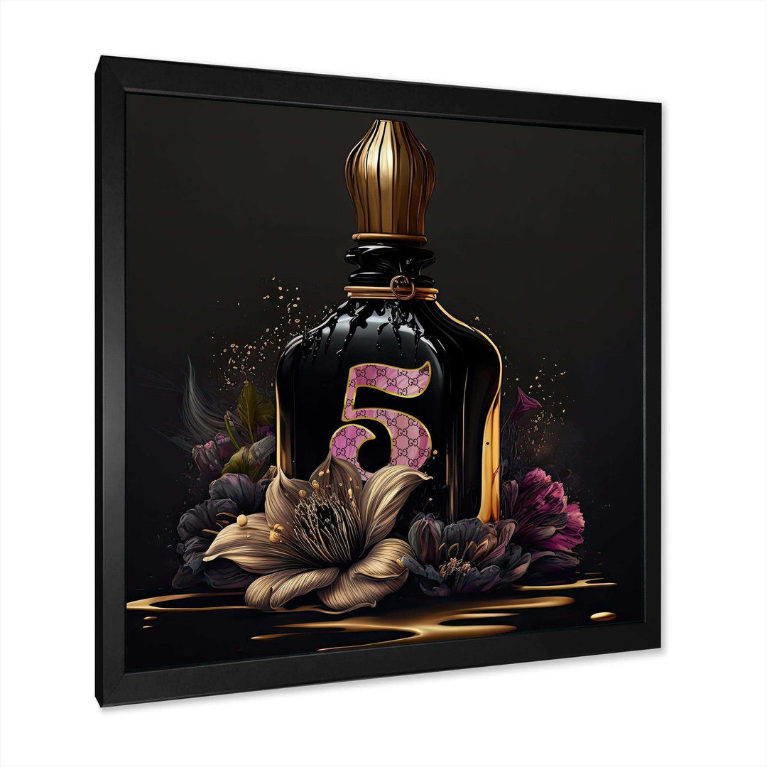 Chic Perfume Bottle With Pink Roses III