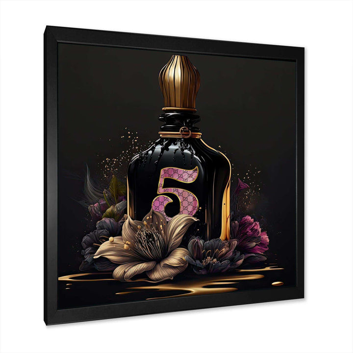 Chic Perfume Bottle With Pink Roses III