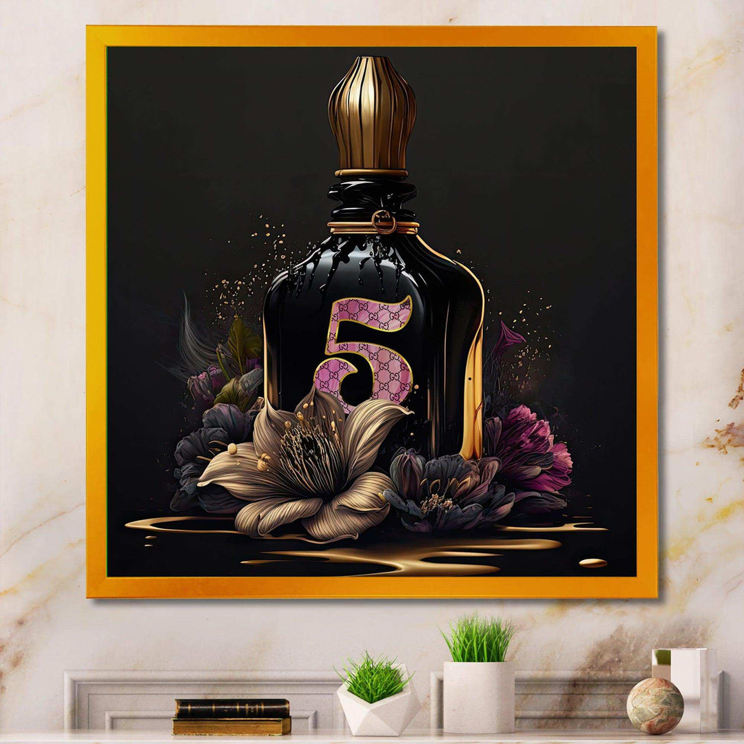 Chic Perfume Bottle With Pink Roses III