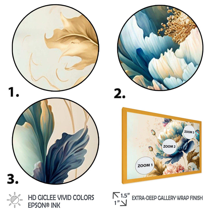 Blue And Gold Floral Bunch I