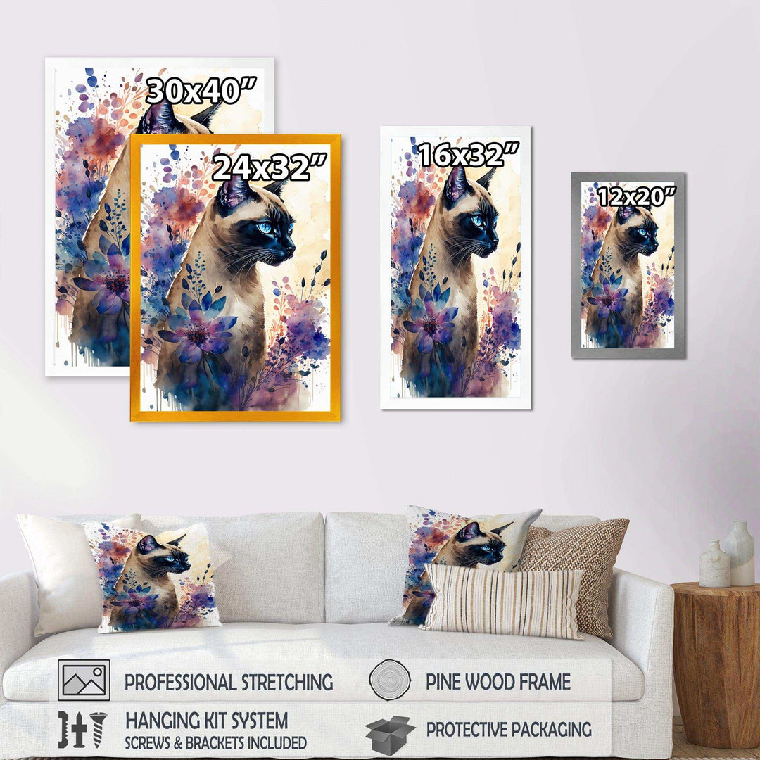 Cute Siamese Floral Art I