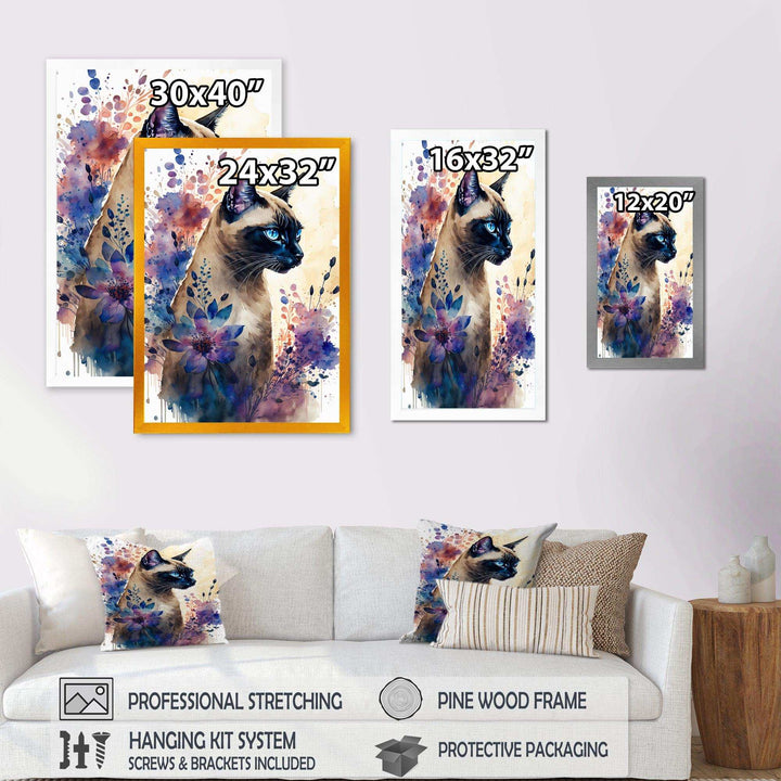 Cute Siamese Floral Art I