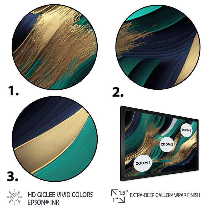 Green And Gold Agate I - Modern Bedroom Wall Art