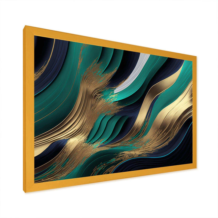 Green And Gold Agate I - Modern Bedroom Wall Art