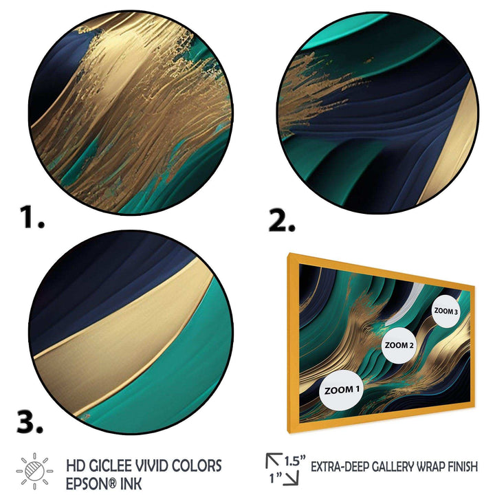 Green And Gold Agate I - Modern Bedroom Wall Art