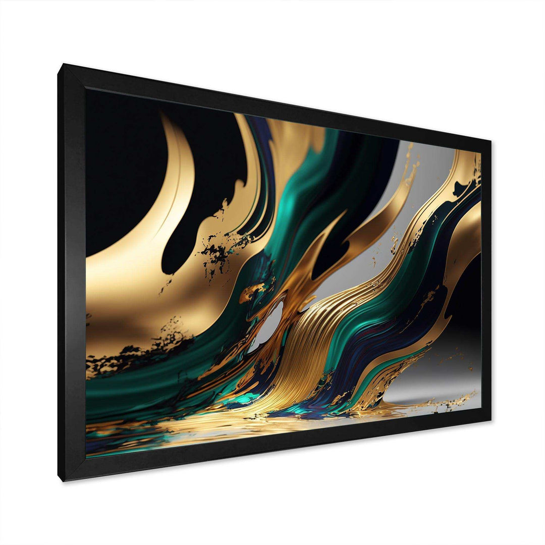 Green And Gold Agate II - Modern Wall Art Prints