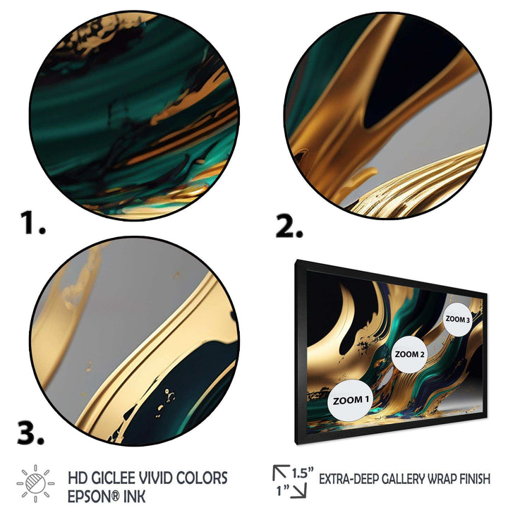 Green And Gold Agate II - Modern Wall Art Prints