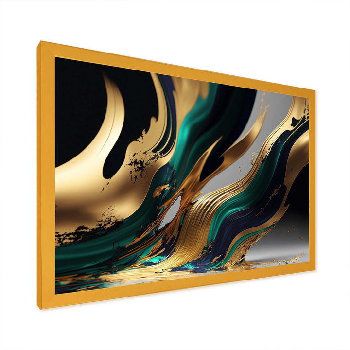 Green And Gold Agate II - Modern Wall Art Prints