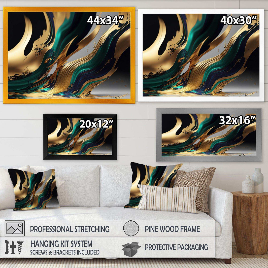 Green And Gold Agate II - Modern Wall Art Prints