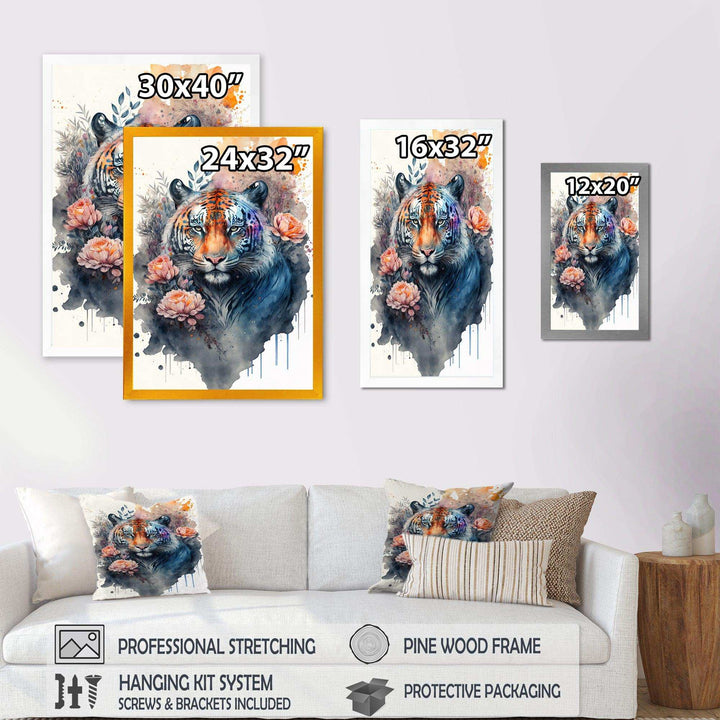 Cute Tiger Floral Art III