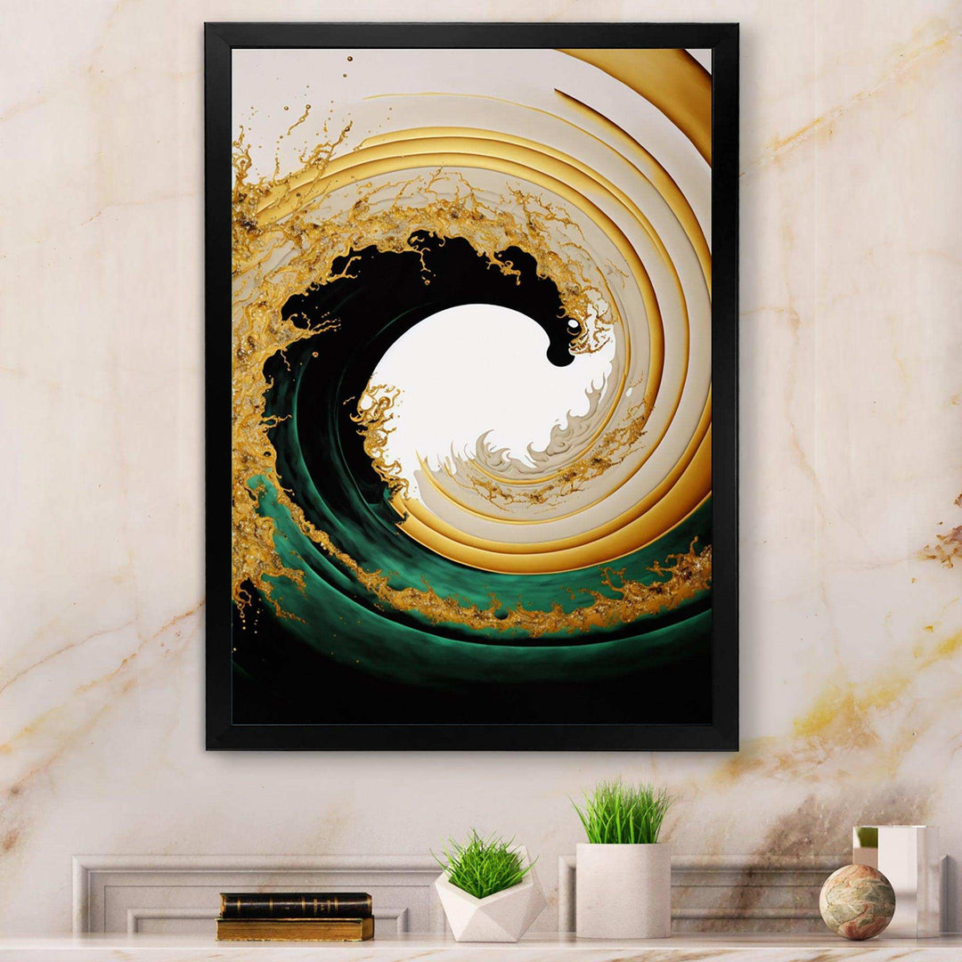 Gold Watercolor Liquid Art  - Modern Wall Art Prints