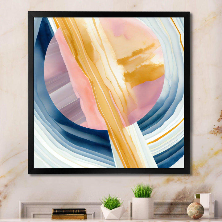 Wide Golden Brush Stroke I - Modern Canvas Wall Art