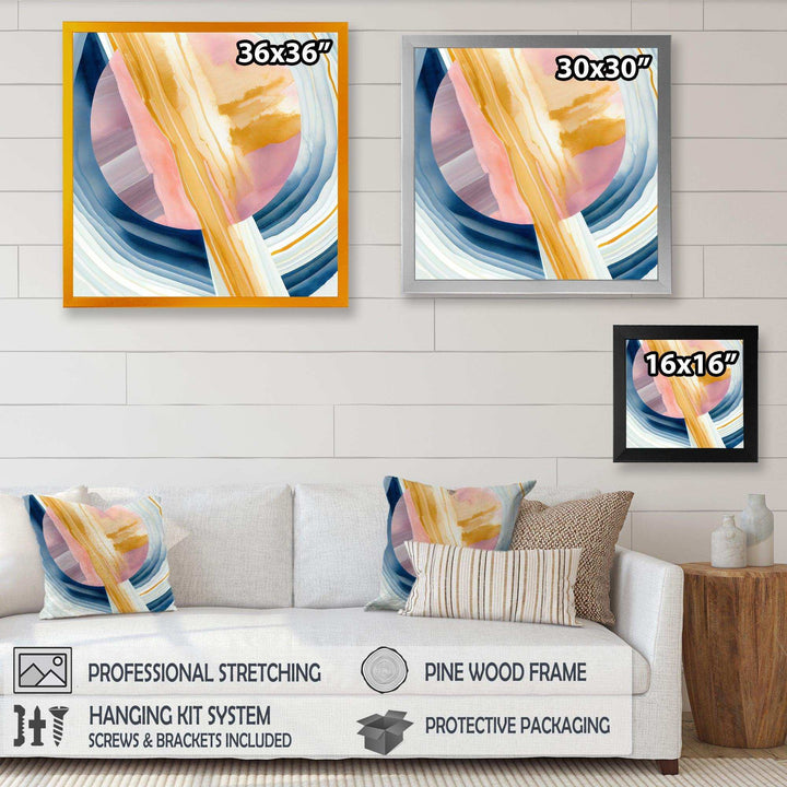 Wide Golden Brush Stroke I - Modern Canvas Wall Art