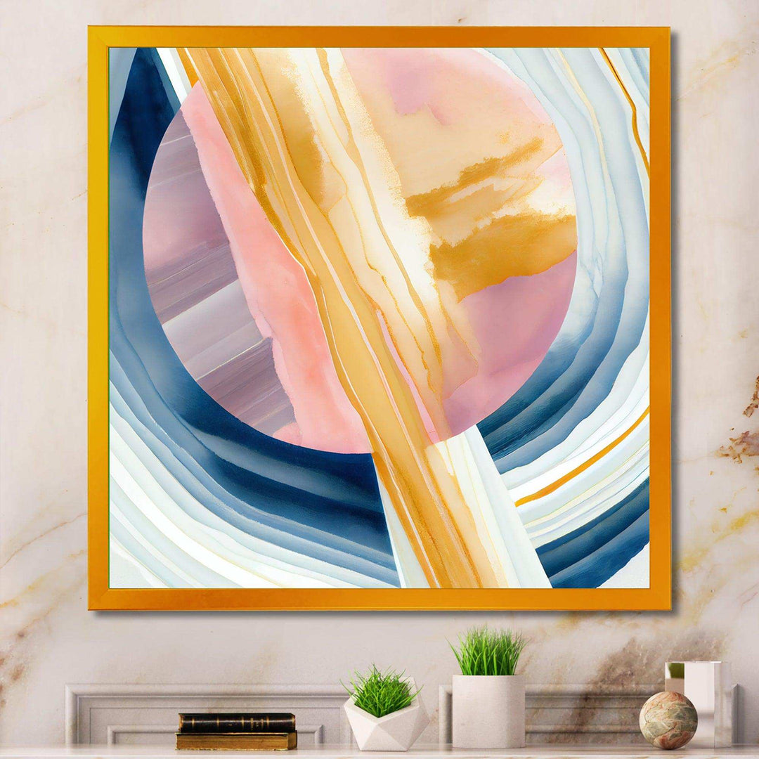 Wide Golden Brush Stroke I - Modern Canvas Wall Art