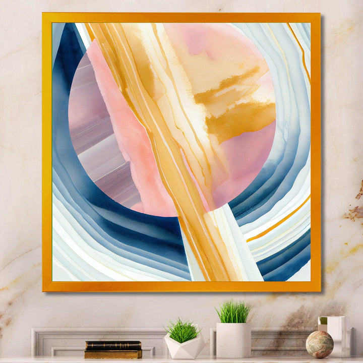 Wide Golden Brush Stroke I - Modern Canvas Wall Art