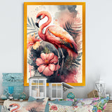 Stunning Flamingo Floral Art I