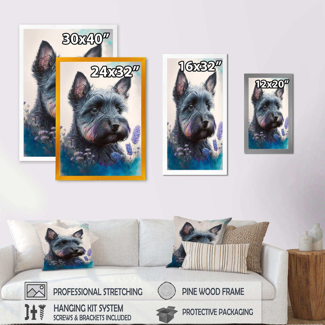 Cute Schnauzer Floral Art
