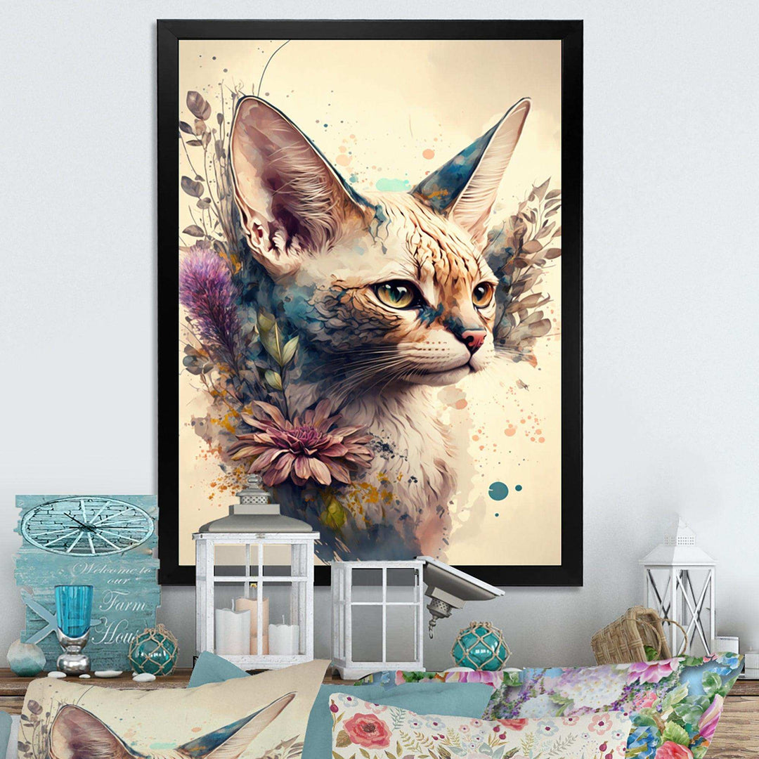 Cute Sphynx Floral Art III