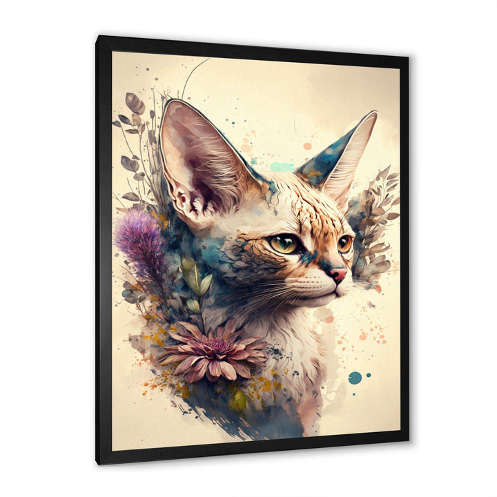 Cute Sphynx Floral Art III