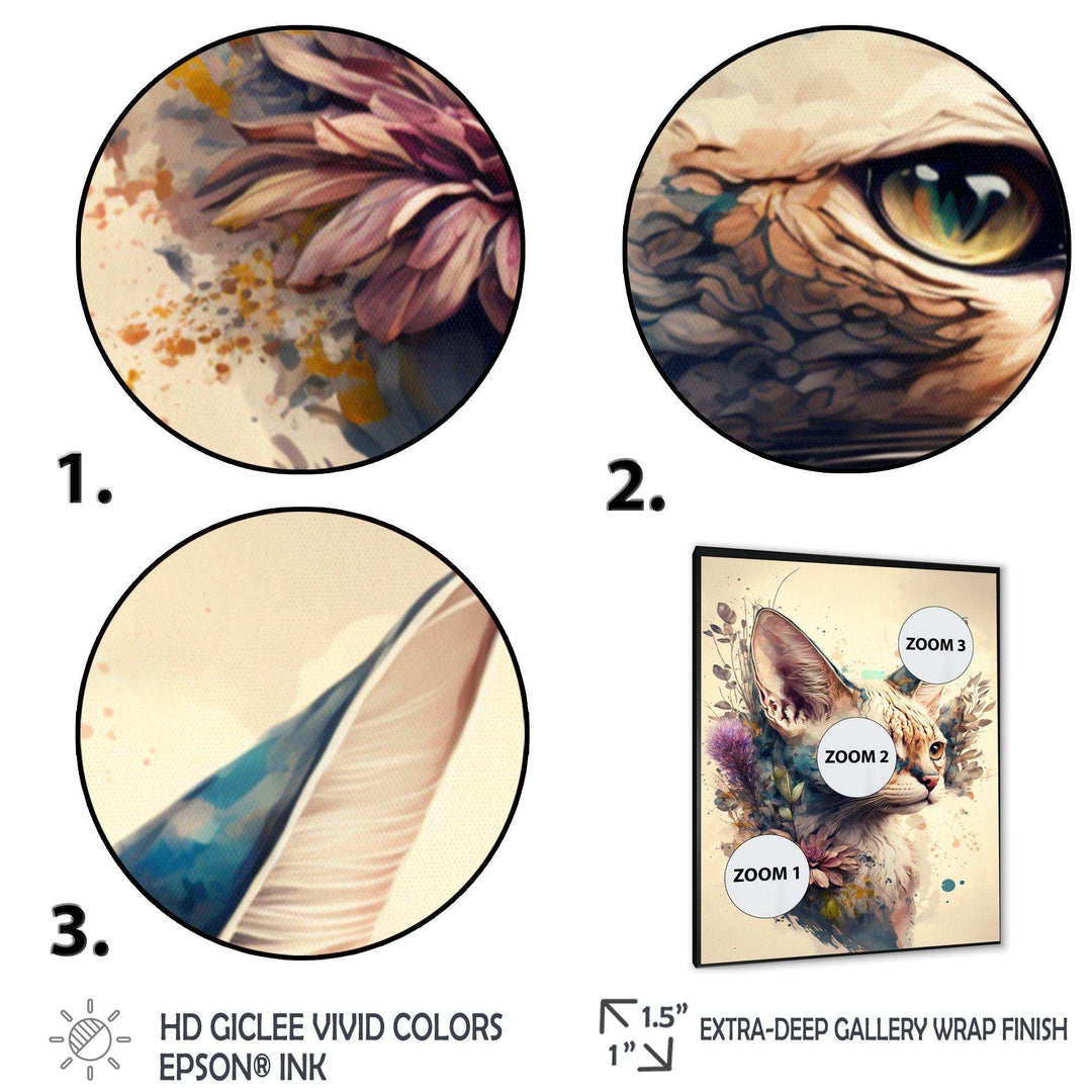 Cute Sphynx Floral Art III