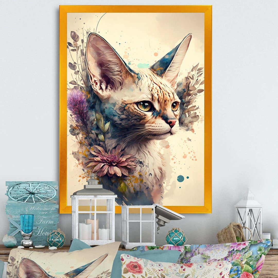 Cute Sphynx Floral Art III