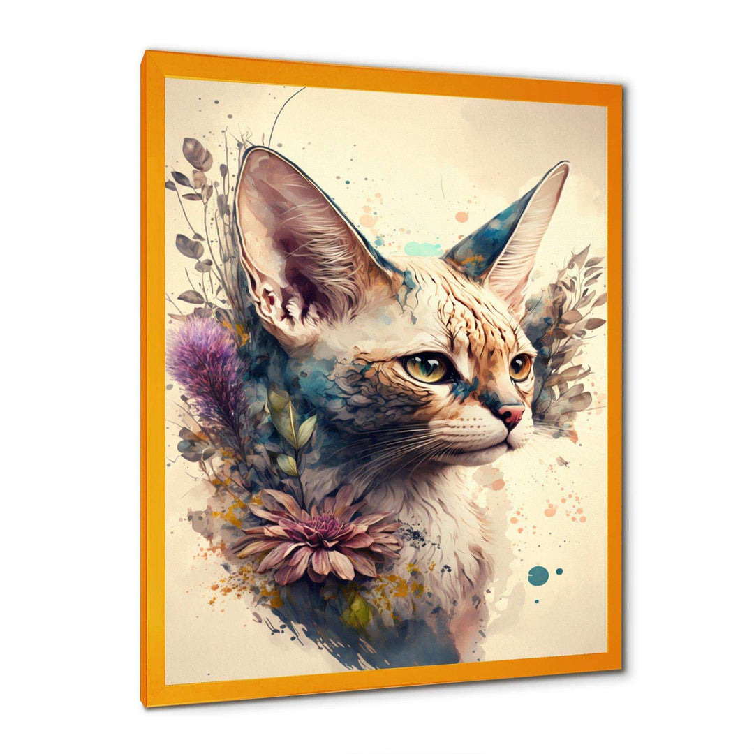 Cute Sphynx Floral Art III