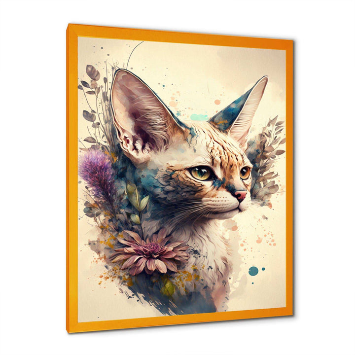 Cute Sphynx Floral Art III