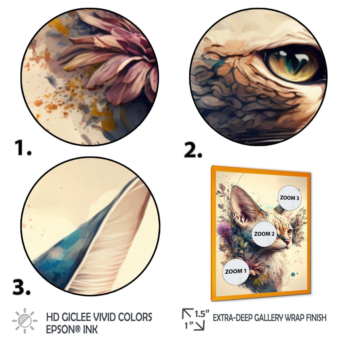 Cute Sphynx Floral Art III