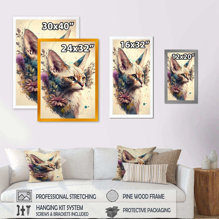 Cute Sphynx Floral Art III
