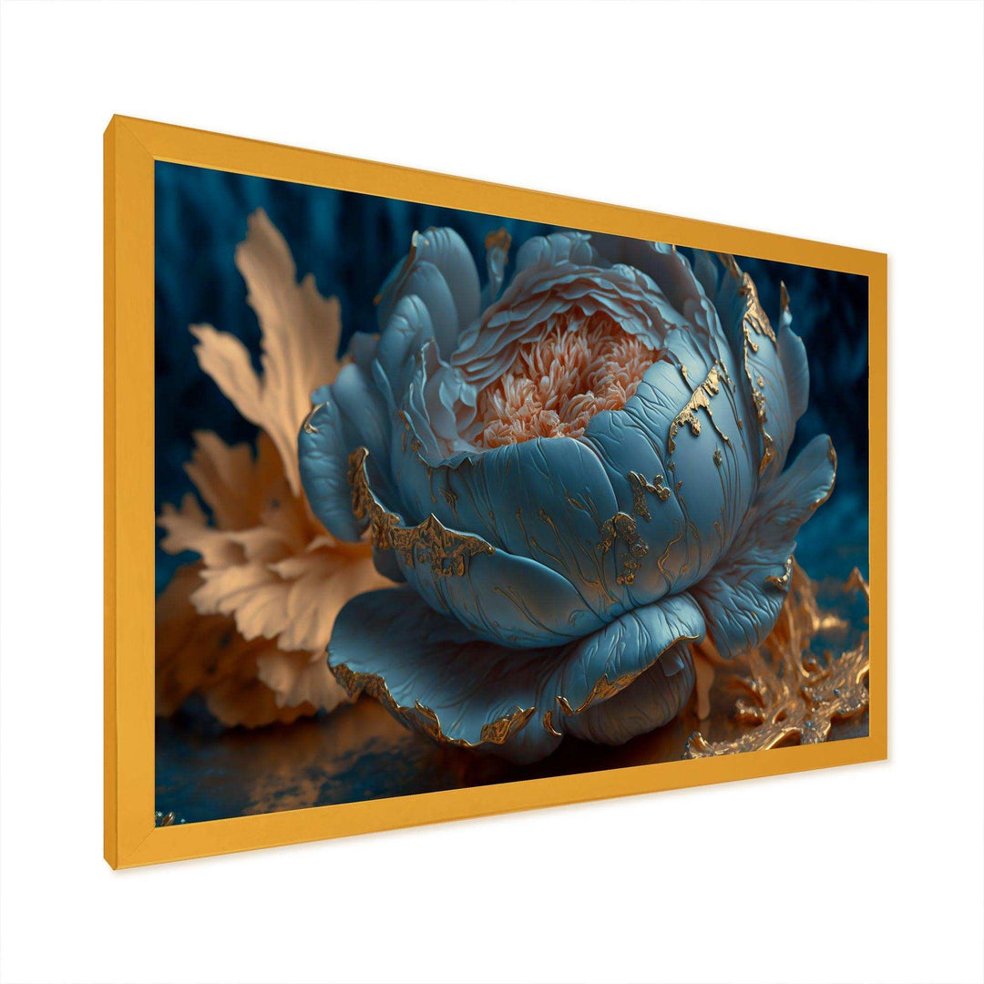 Ice Blue And Gold Peony II